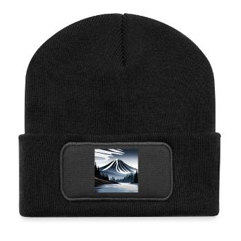 Vulkanlandschaft - Recycelte Patch Beanie - Schwarz - Vorne