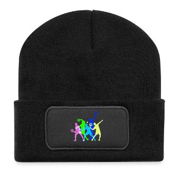 Padel Verein Spieler Training Turnier Padelteam - Recycelte Patch Beanie - Schwarz - Vorne