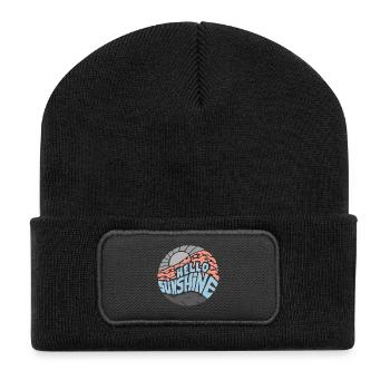 Bonjour Sunshine! Été, soleil, vacances - Beanie recyclé à patch - noir - Devant