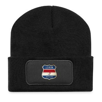 Leiden Niederlande Wappen Design - Recycelte Patch Beanie - Schwarz - Vorne