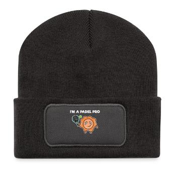 Balles de joueur de padel Raquette Déclaration de jeu de padel - Beanie recyclé à patch - charbon - Devant
