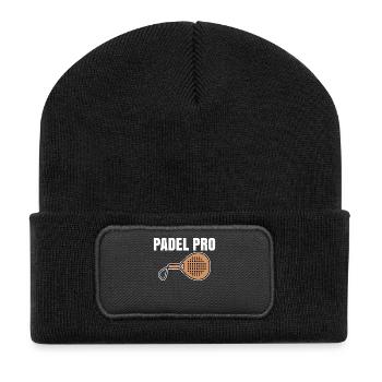 Sportart Spruch Spieler Padel Schläger Padelspiel - Recycelte Patch Beanie - Schwarz - Vorne