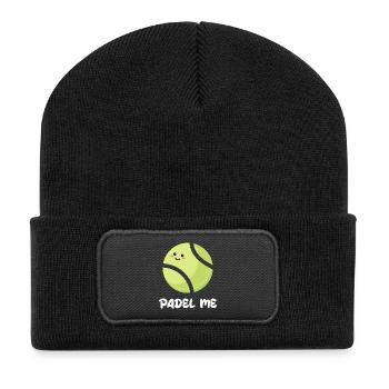 Sport Padel Player Balls Statement Padel Game - Recycled Patch Beanie - black - Front