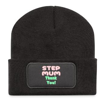 STEP MUM MERCI - FÊTE DES MÈRES - Beanie recyclé à patch - charbon - Devant