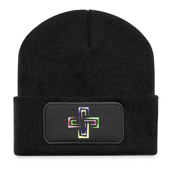 Neon Prism Frames Abstract Logo - Recycled Patch Beanie - black - Front