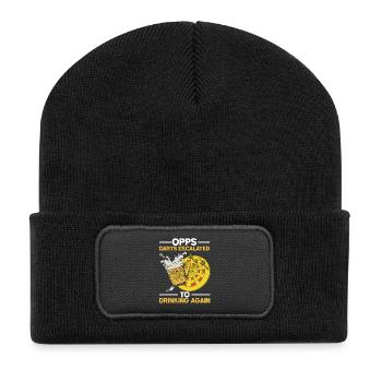 Dart Bier Kneipen Design - Recycelte Patch Beanie - Schwarz - Vorne