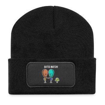 Padelteam Training Statement Padel Bälle Schläger - Recycelte Patch Beanie - Schwarz - Vorne