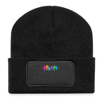 Padelteam Padel Training Padelspiel Verein Turnier - Recycelte Patch Beanie - Schwarz - Vorne