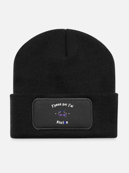 J peux pas j ai Piscine - Beanie recyclé à patch - noir