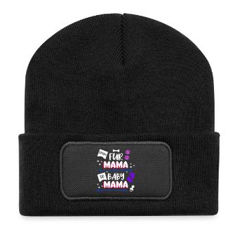 Sucette Maman Déclaration Grossesse Enceinte - Beanie recyclé à patch - noir - Devant
