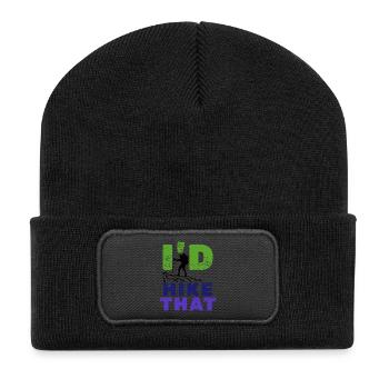 Wandern Statement Klettern Berge Wanderwege Natur - Recycelte Patch Beanie - Schwarz - Vorne
