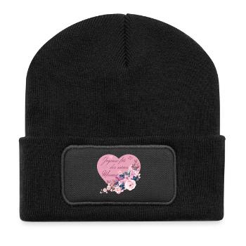 Joyeuse fête des mères Maman. Fête des mamans - Beanie recyclé à patch - noir - Devant