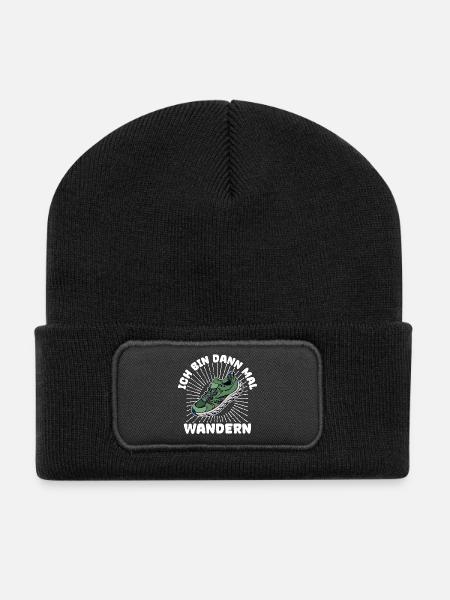 Wanderer Wandern Statement Klettern Naturliebhaber - Recycelte Patch Beanie - Schwarz