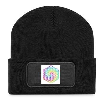 Flower of Life - 5th Dimension - Mandala - love - Recycled Patch Beanie - black - Front