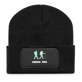 Déclaration de randonnée Randonnée en montagne Randonnée sur les sommets des montagnes - Beanie recyclé à patch - noir - Devant