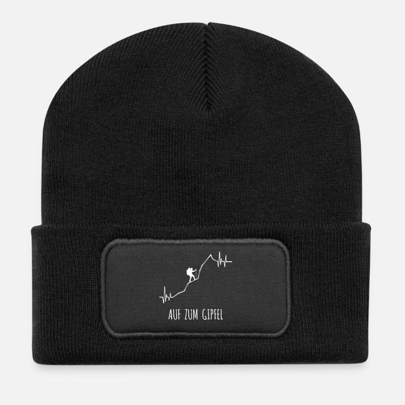 Bergsteigen Statement Wandern Wanderrouten Berge - Recycelte Patch Beanie - Schwarz