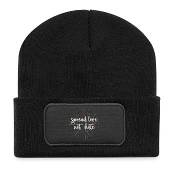 Mois de la fierté - Répandez l’amour et non la haine - Beanie recyclé à patch - noir - Devant