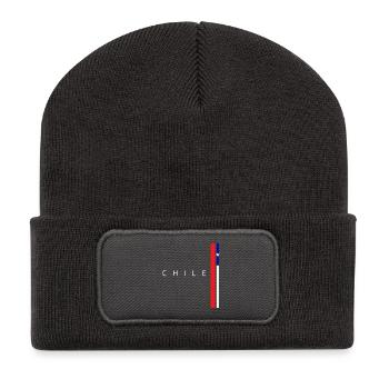 Flagge von Chile - Recycelte Patch Beanie - Dunkelgrau - Vorne