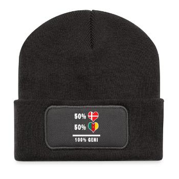Cameroun et Danemark 100% Genius Flag - Beanie recyclé à patch - charbon - Devant