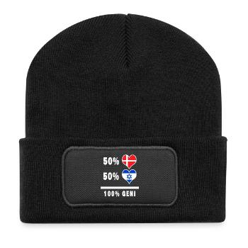 Israel and Denmark 100% genius flag - Recycled Patch Beanie - black - Front