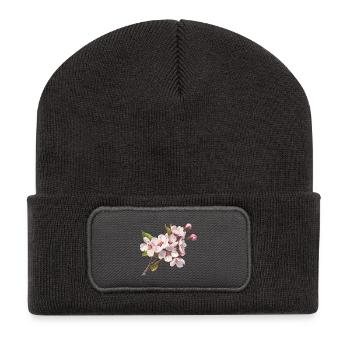 Pastel cherry blossoms - Recycled Patch Beanie - dark grey - Front