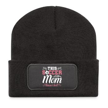 Maman de soccer - Beanie recyclé à patch - charbon - Devant