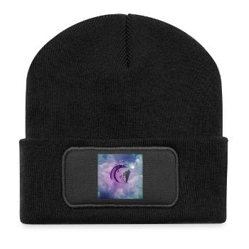 Fée sur la Lune - Beanie recyclé à patch - noir - Devant