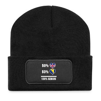 Bosnia and Great Britain 100% Genius Flag - Recycled Patch Beanie - black - Front