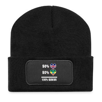 Ethiopia and Great Britain 100% Genius Flag - Recycled Patch Beanie - black - Front