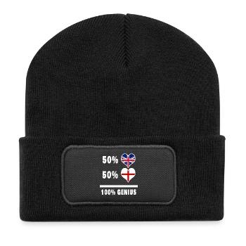 England und Großbritannien 100% Genius Flagge - Recycelte Patch Beanie - Schwarz - Vorne