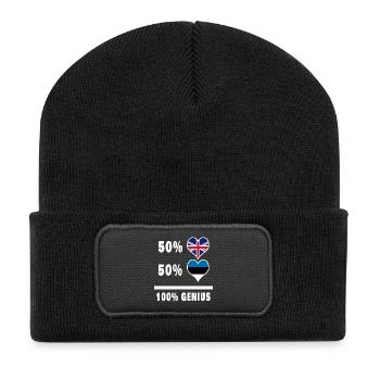 Estonia and Great Britain 100% Genius Flag - Recycled Patch Beanie - black - Front
