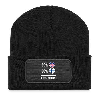 Finland and Great Britain 100% Genius Flag - Recycled Patch Beanie - black - Front