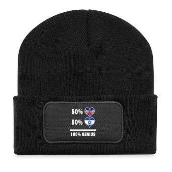 Israel und Großbritannien 100% Genius Flagge - Recycelte Patch Beanie - Schwarz - Vorne