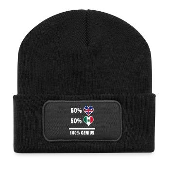 Mexiko und Großbritannien 100% Genius Flagge - Recycelte Patch Beanie - Schwarz - Vorne
