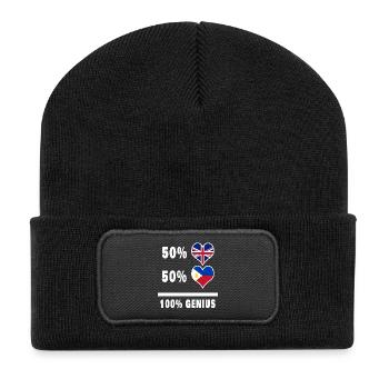Philippines and Great Britain 100% Genius Flag - Recycled Patch Beanie - black - Front