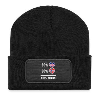 Norway and Great Britain 100% Genius Flag - Recycled Patch Beanie - black - Front