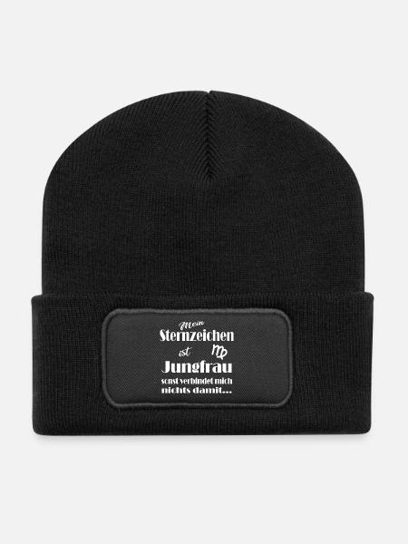 Sternzeichen Jungfrau - Recycelte Patch Beanie - Schwarz