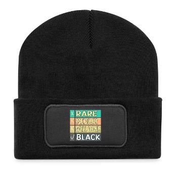 MEAT STEAK DONENESS FUNNY BBQ GRILL - Recycled Patch Beanie - black - Front