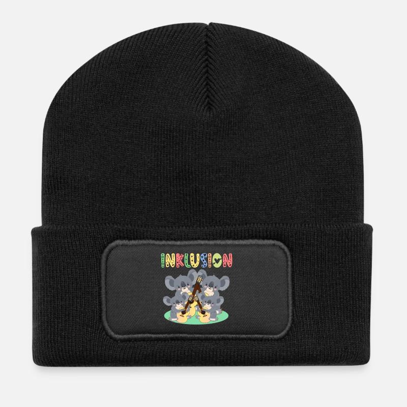 INKLUSION VIELFALT - GLEICHBERECHTIGUNG - FAMILIE - Recycelte Patch Beanie - Schwarz
