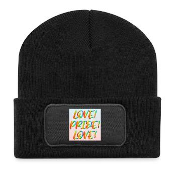LOVE PRIDE LOVE LGBTQ DIT DIVERSITÉ DIVERSITÉ - Beanie recyclé à patch - noir - Devant