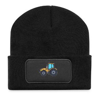 Country Life Vehicle Tractor Agricultural Machinery Farmer - Recycled Patch Beanie - black - Front