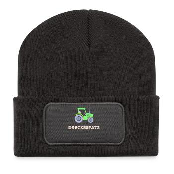 Nutzfahrzeug Spruch Traktor Landleben Landwirt - Recycelte Patch Beanie - Dunkelgrau - Vorne