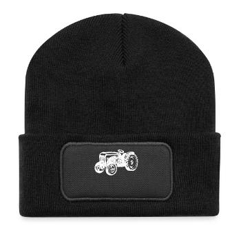Agricultural Machinery Vehicle Farm Tractor Country Air - Recycled Patch Beanie - black - Front