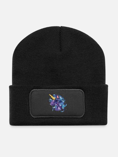 Licorne Luna Chibi Enfant - Beanie recyclé à patch - noir
