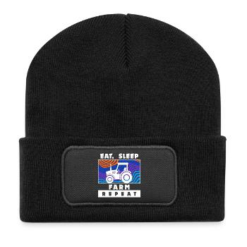 Tractor Statement Farmer Agriculture Farm - Recycled Patch Beanie - black - Front