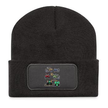 Tracteur de véhicule à moteur Ferme Agriculteur Vie à la campagne - Beanie recyclé à patch - charbon - Devant