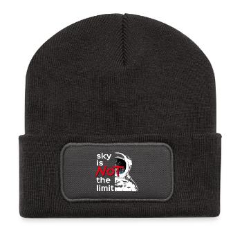 sky is Not the limit white - Recycelte Patch Beanie - Dunkelgrau - Vorne