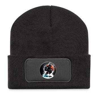 Hockey sur glace - Beanie recyclé à patch - charbon - Devant