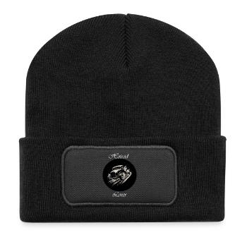 Hotrod Lover 2 weiß - Recycelte Patch Beanie - Schwarz - Vorne