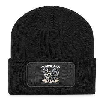 Dvd Abend Movies Streaming Statement Kino Nacht - Recycelte Patch Beanie - Schwarz - Vorne